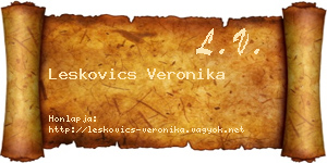 Leskovics Veronika névjegykártya